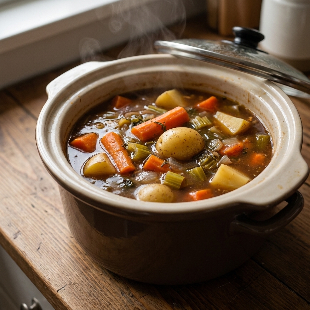 Prevent Mushy Vegetables in All-Day Slow Cooker Soups